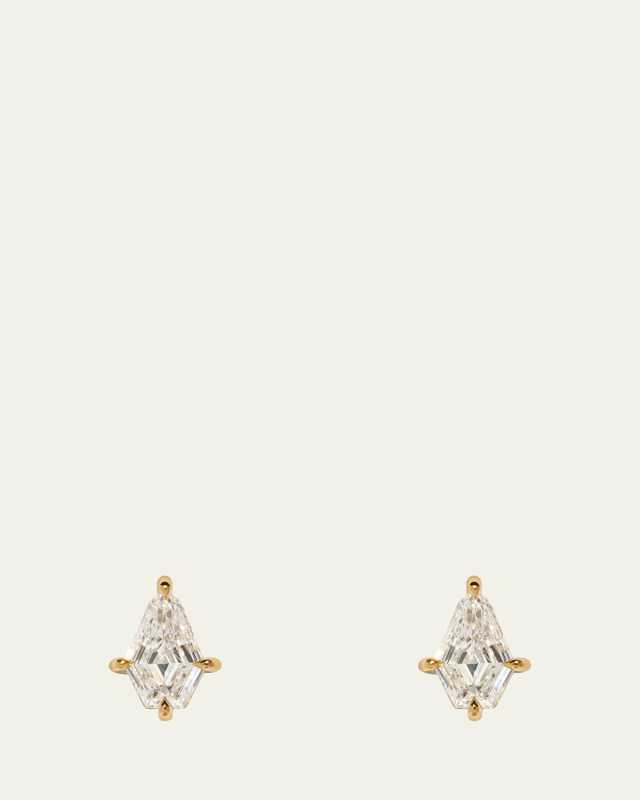 18K Yellow Gold Allure Shield Diamond Stud Earrings